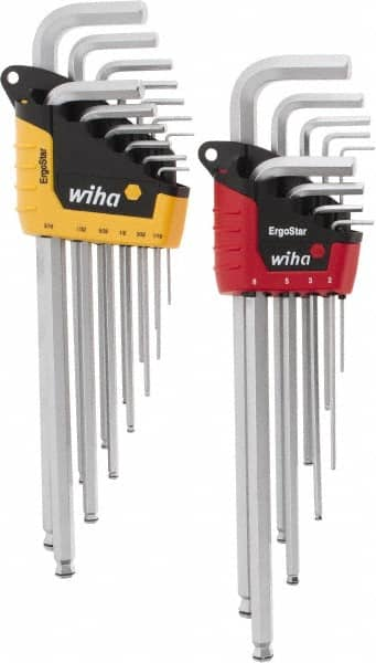 Wiha - 22 Piece L-Key Combo Hex Key Set - Hex Range 1/2 to 3/8", Chrome Vanadium Molybdenum - Benchmark Tooling