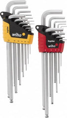 Wiha - 22 Piece L-Key Combo Hex Key Set - Hex Range 1/2 to 3/8", Chrome Vanadium Molybdenum - Benchmark Tooling