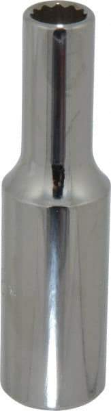 Proto - 3/8", 1/2" Drive, Deep Hand Socket - 12 Points, 3-1/4" OAL, Chrome Finish - Benchmark Tooling