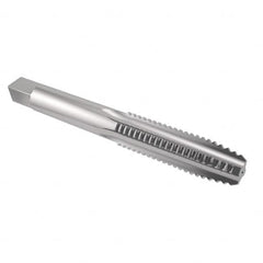 Interstate - 5/16-18 UNC 3B 4 Flute Bright Finish High Speed Steel Straight Flute Standard Hand Tap - Plug, Left Hand Thread, 2-23/32" OAL, H3 Limit, Oversize - Exact Industrial Supply