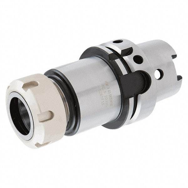 Iscar - 0.5mm to 10mm Capacity, 160mm Projection, HSK100A Hollow Taper, ER16 Collet Chuck - 0.0001" TIR, Through-Spindle - Exact Industrial Supply