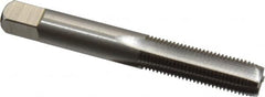 Interstate - 3/8-24 UNF 3B 4 Flute Bright Finish High Speed Steel Straight Flute Standard Hand Tap - Plug, Left Hand Thread, 2-15/16" OAL, H3 Limit, Oversize - Exact Industrial Supply