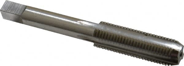 Interstate - 7/16-20 UNF 4 Flute Bright Finish High Speed Steel Straight Flute Standard Hand Tap - Bottoming, Left Hand Thread, 3-5/32" OAL, 1-7/16" Thread Length, H3 Limit, Oversize - Exact Industrial Supply