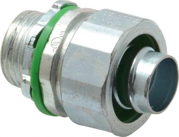 Cooper Crouse-Hinds - 1/2" Trade, Steel Threaded Straight Liquidtight Conduit Connector - Noninsulated - Benchmark Tooling