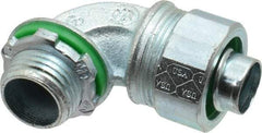 Cooper Crouse-Hinds - 1/2" Trade, Malleable Iron Threaded Angled Liquidtight Conduit Connector - Noninsulated - Benchmark Tooling