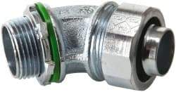 Cooper Crouse-Hinds - 3/4" Trade, Malleable Iron Threaded Angled Liquidtight Conduit Connector - Noninsulated - Benchmark Tooling