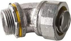 Cooper Crouse-Hinds - 1" Trade, Malleable Iron Threaded Angled Liquidtight Conduit Connector - Noninsulated - Benchmark Tooling