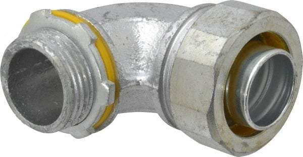 Cooper Crouse-Hinds - 1" Trade, Malleable Iron Threaded Angled Liquidtight Conduit Connector - Noninsulated - Benchmark Tooling