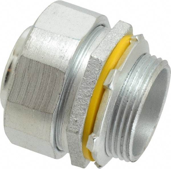 Cooper Crouse-Hinds - 1-1/4" Trade, Malleable Iron Threaded Straight Liquidtight Conduit Connector - Noninsulated - Benchmark Tooling