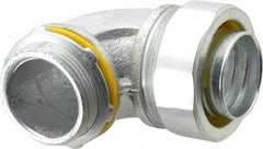 Cooper Crouse-Hinds - 1-1/2" Trade, Malleable Iron Threaded Angled Liquidtight Conduit Connector - Noninsulated - Benchmark Tooling