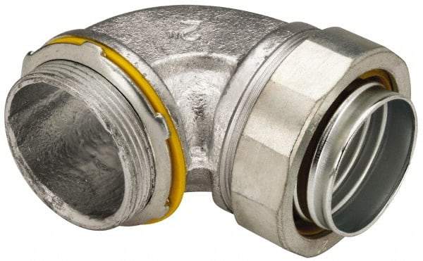 Cooper Crouse-Hinds - 2" Trade, Malleable Iron Threaded Angled Liquidtight Conduit Connector - Noninsulated - Benchmark Tooling