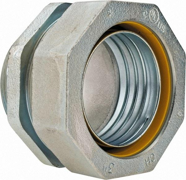 Cooper Crouse-Hinds - 3" Trade, Malleable Iron Threaded Straight Liquidtight Conduit Connector - Noninsulated - Benchmark Tooling