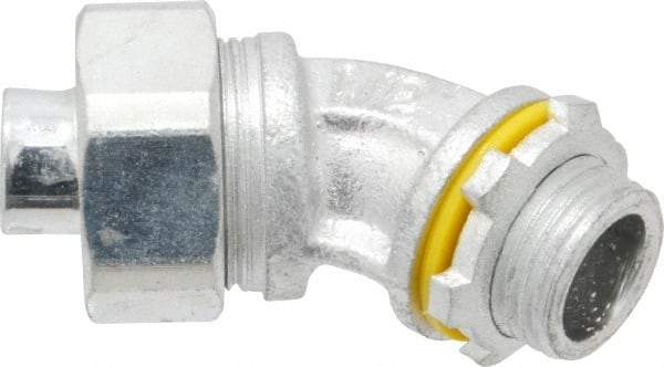 Cooper Crouse-Hinds - 1/2" Trade, Malleable Iron Threaded Angled Liquidtight Conduit Connector - Noninsulated - Benchmark Tooling