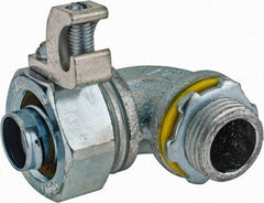 Cooper Crouse-Hinds - 1/2" Trade, Malleable Iron Threaded Angled Liquidtight Conduit Connector - Noninsulated - Benchmark Tooling