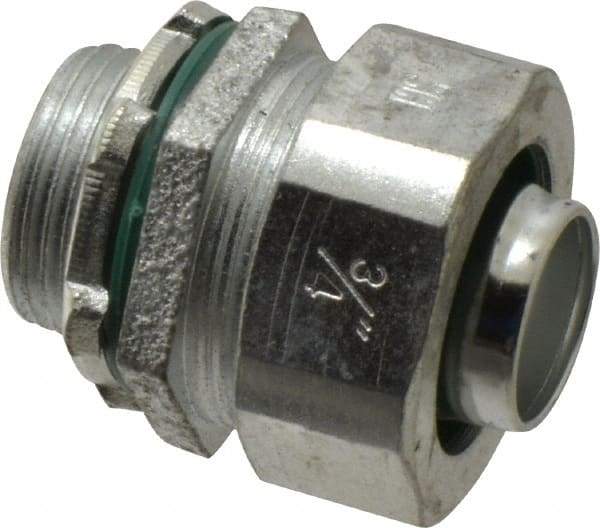 Cooper Crouse-Hinds - 3/4" Trade, Malleable Iron Threaded Straight Liquidtight Conduit Connector - Noninsulated - Benchmark Tooling