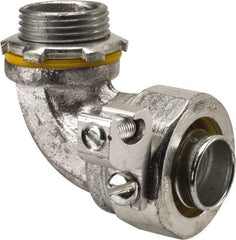 Cooper Crouse-Hinds - 3/4" Trade, Malleable Iron Threaded Angled Liquidtight Conduit Connector - Noninsulated - Benchmark Tooling