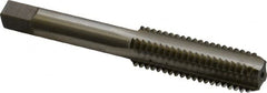 Interstate - 1/2-13 UNC 3B 4 Flute Bright Finish High Speed Steel Straight Flute Standard Hand Tap - Bottoming, Left Hand Thread, 3-3/8" OAL, 1-21/32" Thread Length, H3 Limit, Oversize - Benchmark Tooling