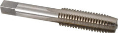 Interstate - 9/16-12 UNC 4 Flute Bright Finish High Speed Steel Straight Flute Standard Hand Tap - Plug, Left Hand Thread, 3-19/32" OAL, 1-21/32" Thread Length, H3 Limit, Oversize - Exact Industrial Supply