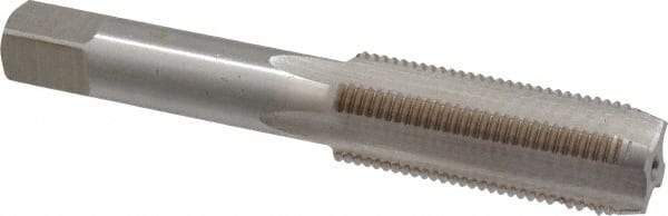 Interstate - 5/8-18 UNF 3B 4 Flute Bright Finish High Speed Steel Straight Flute Standard Hand Tap - Plug, Left Hand Thread, 3-13/16" OAL, H3 Limit, Oversize - Benchmark Tooling