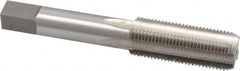 Interstate - 5/8-18 UNF 3B 4 Flute Bright Finish High Speed Steel Straight Flute Standard Hand Tap - Bottoming, Left Hand Thread, 3-13/16" OAL, 1-13/16" Thread Length, H3 Limit, Oversize - Exact Industrial Supply