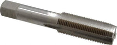 Interstate - 3/4-16 UNF 3B 4 Flute Bright Finish High Speed Steel Straight Flute Standard Hand Tap - Plug, Left Hand Thread, 4-1/4" OAL, H3 Limit, Oversize - Exact Industrial Supply