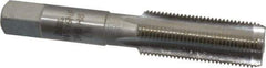 Interstate - 3/4-16 UNF 3B 4 Flute Bright Finish High Speed Steel Straight Flute Standard Hand Tap - Bottoming, Left Hand Thread, 4-1/4" OAL, 2" Thread Length, H3 Limit, Oversize - Exact Industrial Supply