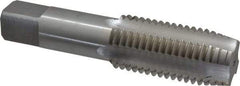 Interstate - 1-3/8 - 6 UNC 3B 4 Flute Bright Finish High Speed Steel Straight Flute Standard Hand Tap - Plug, Left Hand Thread, 6-1/16" OAL, H4 Limit, Oversize - Benchmark Tooling