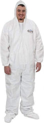 KleenGuard - Size 4XL Film Laminate General Purpose Coveralls - White, Zipper Closure, Elastic Cuffs, with Boots, Serged Seams - Benchmark Tooling