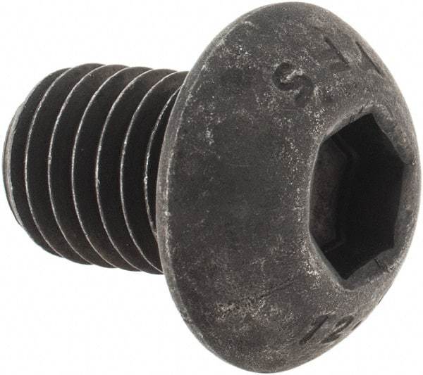 Value Collection - M12x1.75 Metric Coarse Hex Socket Drive, Button Screw - Grade 12.9 Alloy Steel, Black Oxide Finish, Fully Threaded, 16mm Length Under Head - Benchmark Tooling