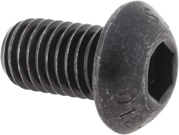 Value Collection - M12x1.75 Metric Coarse Hex Socket Drive, Button Screw - Grade 12.9 Alloy Steel, Black Oxide Finish, Fully Threaded, 20mm Length Under Head - Benchmark Tooling