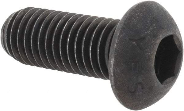 Value Collection - M12x1.75 Metric Coarse Hex Socket Drive, Button Screw - Grade 12.9 Alloy Steel, Black Oxide Finish, Fully Threaded, 30mm Length Under Head - Benchmark Tooling