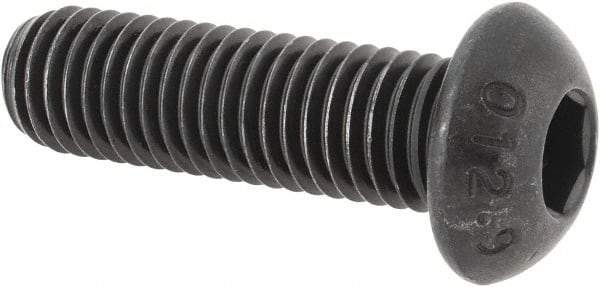 Value Collection - M12x1.75 Metric Coarse Hex Socket Drive, Button Screw - Grade 12.9 Alloy Steel, Black Oxide Finish, Fully Threaded, 40mm Length Under Head - Benchmark Tooling