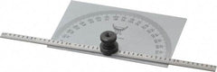 PEC Tools - 0 to 6 Inch Rule Measurement Range, 0 to 180° Angle Measurement Range, Rectangle Head Tempered Steel Protractor and Depth Gage - 1° Angle Graduation, 3-5/16 Inch Head Length, 2 Inch Head Width - Benchmark Tooling