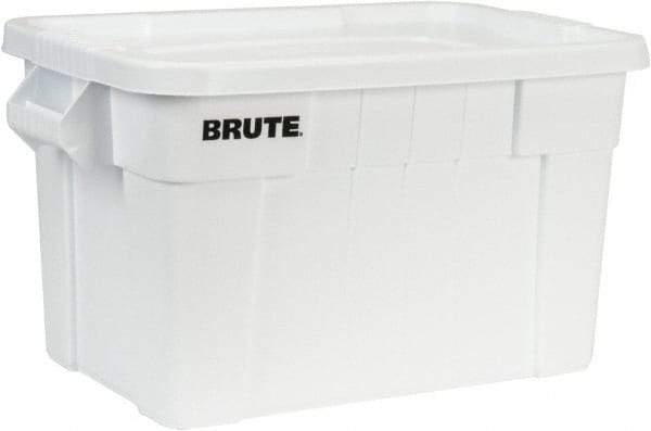 Rubbermaid - 20 Gal, 400 Lb Load Capacity White Polyethylene Tote Container - Nesting, 27.9" Long x 17.4" Wide x 15.1" High, Lid Included - Benchmark Tooling