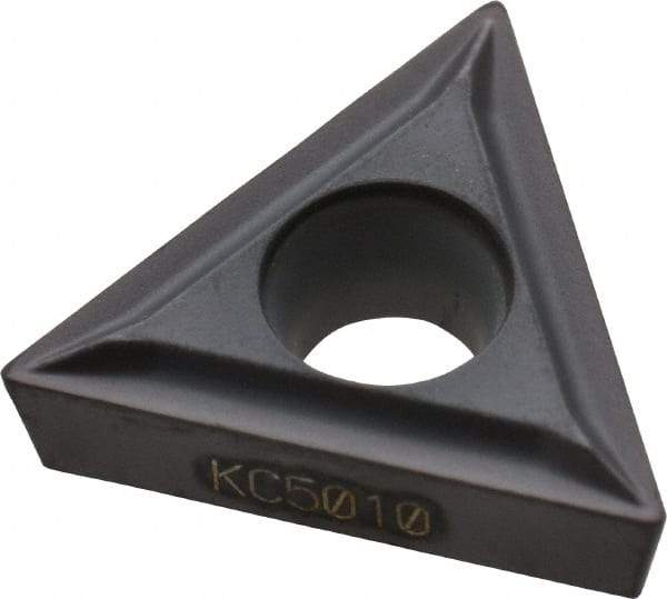 Kennametal - TCMT21.50.5 LF Grade KC5010 Carbide Turning Insert - TiAlN Finish, 60° Triangle, 1/4" Inscr Circle, 3/32" Thick, 0.008" Corner Radius - Benchmark Tooling