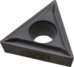 Kennametal - TCMT21.50.5 LF Grade KC5010 Carbide Turning Insert - TiAlN Finish, 60° Triangle, 1/4" Inscr Circle, 3/32" Thick, 0.008" Corner Radius - Benchmark Tooling