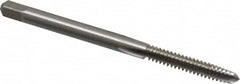 Interstate - #6-32 UNC 2B 3 Flute Bright Finish High Speed Steel Straight Flute Standard Hand Tap - Plug, Left Hand Thread, 2" OAL, H3 Limit, Oversize - Exact Industrial Supply
