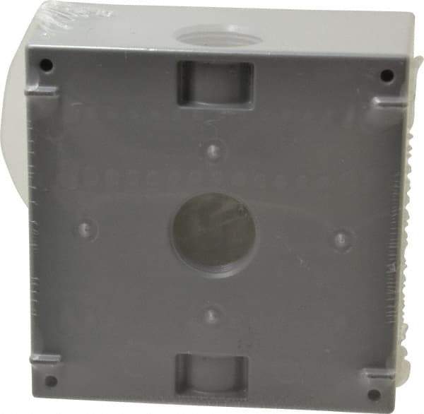 Cooper Crouse-Hinds - 2 Gang, (5) 3/4" Knockouts, Aluminum Rectangle Outlet Box - 4-9/16" Overall Height x 4-5/8" Overall Width x 2-1/16" Overall Depth, Weather Resistant - Benchmark Tooling