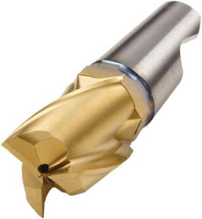 Seco - MM06 E02 Grade F30M Carbide End Milling Tip Insert - TiAlN/TiN Finish, 3 Flutes, 0.236" Cutting Diam, 0.296" Depth of Cut, 0.39" Extension - Benchmark Tooling