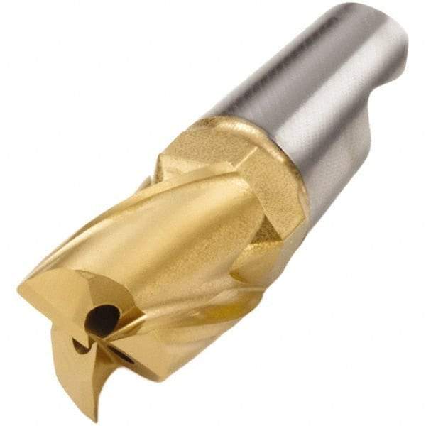 Seco - MM16 M06 Grade F40M Carbide Keyway Milling Tip Insert - TiAlN/TiN Finish, 3 Flutes, 0.618" Cutting Diam, 0.758" Depth of Cut, 0.965" Extension, 0.012" Cnr Rad - Benchmark Tooling