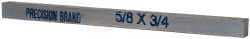 Precision Brand - 12" Long x 3/4" High x 5/8" Wide, Zinc-Plated Key Stock - Low Carbon Steel - Benchmark Tooling