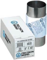 Precision Brand - 100 Inch Long x 6 Inch Wide x 0.004 Inch Thick, Roll Shim Stock - Aluminum - Benchmark Tooling