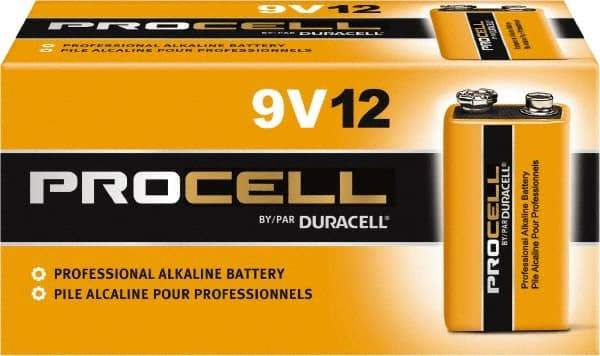 Duracell - Size 9V, Alkaline, 72 Pack, Standard Battery - 9 Volts, Snap Terminal - Benchmark Tooling
