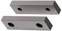 Gibraltar - 8-1/8" Wide x 2-1/2" High x 1" Thick, Flat/No Step Vise Jaw - Soft, Aluminum, Fixed Jaw, Compatible with 8" Vises - Benchmark Tooling