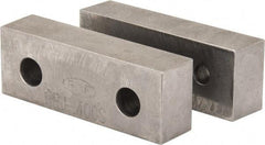 Gibraltar - 4-1/8" Wide x 1-1/2" High x 1" Thick, Flat/No Step Vise Jaw - Soft, Steel, Fixed Jaw, Compatible with 4" Vises - Benchmark Tooling