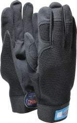 MSC - Size 2XL (11) Amara Work Gloves - For Mechanic's & Lifting, Uncoated, Hook & Loop Cuff, Full Fingered, Black, Paired - Benchmark Tooling