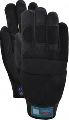 MSC - Size L (9) Amara with Padding Anti-Vibration/Impact Protection Work Gloves - For Mechanic's & Lifting, Uncoated, Hook & Loop Cuff, Full Fingered, Black, Paired - Benchmark Tooling