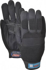 MSC - Size 2XL (11) Amara with Padding Anti-Vibration/Impact Protection Work Gloves - For Mechanic's & Lifting, Uncoated, Hook & Loop Cuff, Full Fingered, Black, Paired - Benchmark Tooling