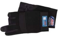 MSC - Size XL (10) Amara with Padding Anti-Vibration/Impact Protection Work Gloves - For Mechanic's & Lifting, Uncoated, Hook & Loop Cuff, (3) Half Fingered/(2) Full Fingered, Black, Paired - Benchmark Tooling