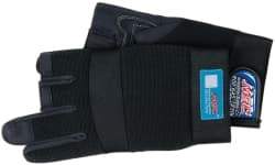 MSC - Size 2XL (11) Amara with Padding Anti-Vibration/Impact Protection Work Gloves - For Mechanic's & Lifting, Uncoated, Hook & Loop Cuff, (3) Half Fingered/(2) Full Fingered, Black, Paired - Benchmark Tooling